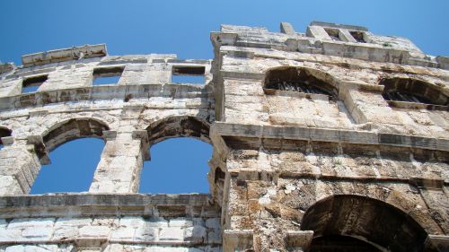 Arena, Amfiteatras, Pula, Kroatija, Paminklas, Paminklai, Pula Arena, Istria, Koliziejus, Senovinis