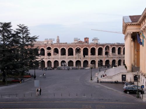 Arena,  Verona,  Italy,  Piazza Bra,  Paminklas,  Turizmas,  Lankas,  Medžiai,  Sodas