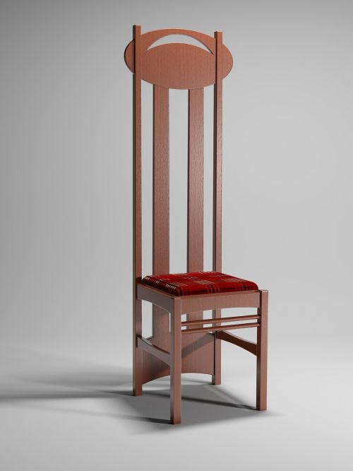 Charles Rennie Mackintosh, Argyle, Kėdė, Cgi, Padengti, Baldai, Sėdynė, 3D, Interjeras