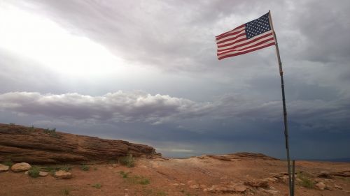 Arizona,  Usa,  Vėliava,  Audra,  Dangus,  Lauke,  Kelionė,  Kraštovaizdis,  Gamta,  Dykuma,  Be Honoraro Mokesčio