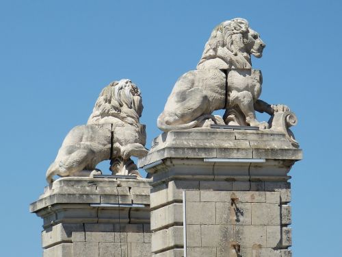 Arles, France, Senamiestis, Istoriškai, Rhône, Skulptūra, Figūra, Liūtas, Tiltas