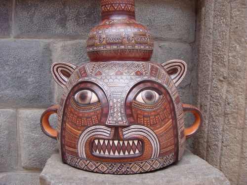Menas, Puodą, Meno Kūrinys, Keramika, Peru, Veidas