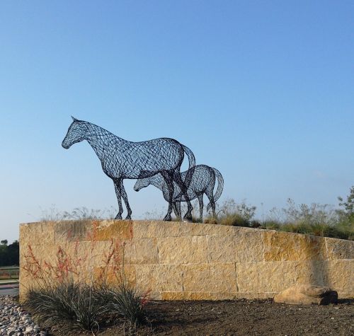 Menas, Skulptūra, Texas, Arkliai
