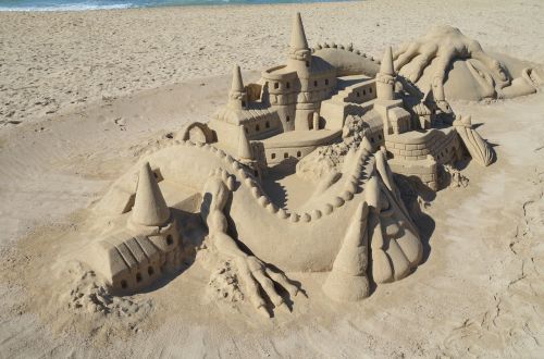 Menas, Sandburgas, Smėlio Skulptūra, Smėlio Paplūdimys 