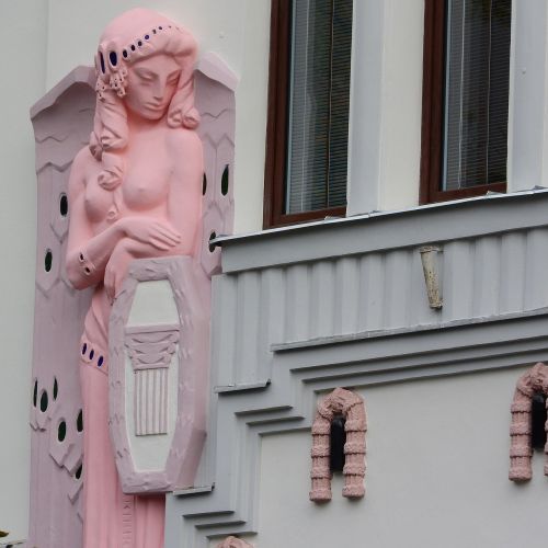 Art Nouveau House, Istorinis, Fasadas, Palengvėjimas, Čekų Budejovice