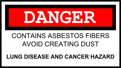 Asbestas, Pavojus, Įspėjimas, Pavojus, Vėžys, Pavojingas, Statyba, Sveikata, Saugumas, Rizika, Industrija, Mezotelioma, Aplinka, Užteršimas, Kenksmingas, Ženklas, Nemokama Vektorinė Grafika