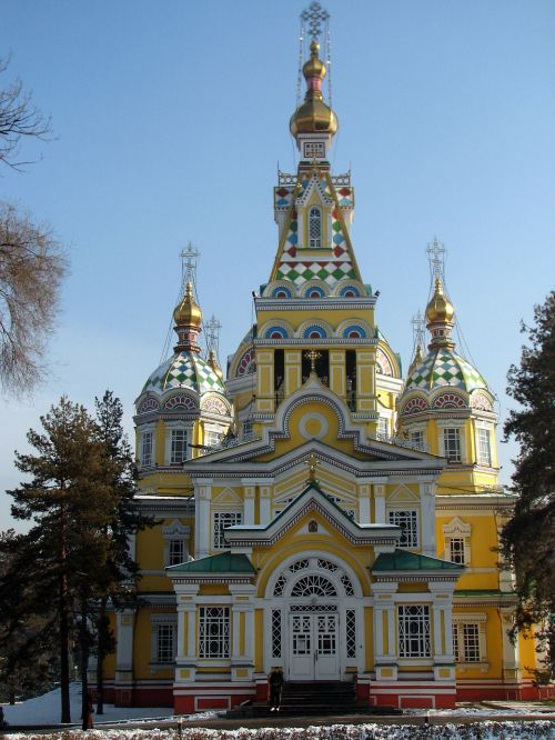 Ascension,  Katedra,  Almaty,  Bažnyčia,  Architektūra,  Religija,  Orientyras,  Krikščionybė,  Ortodoksas,  Rusija