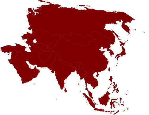 Asija, Žemynas, Žemėlapis, Ruda, Indija, Kinija, Nemokama Vektorinė Grafika