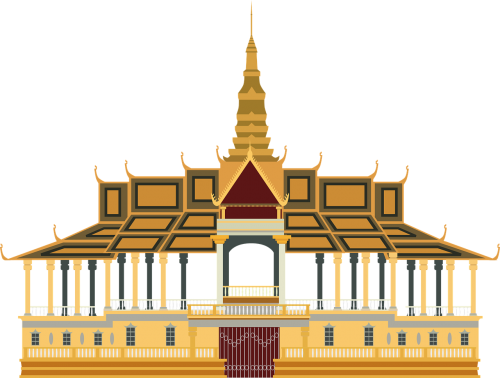 Asija, Kambodža, Karalius, Orientyras, Rūmai, Phnom Penh, Karališkasis, Nemokama Vektorinė Grafika
