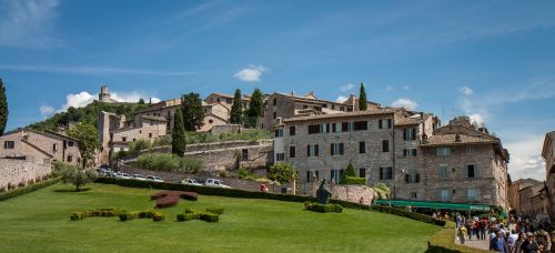 Assisi, Italy, Borgo, Vista, Architektūra, Dangus