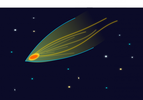 Asteroidas, Kometa, Naktis, Žvaigždės, Dangus, Nemokama Vektorinė Grafika