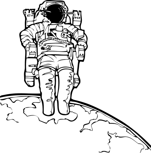 Astronautas, Mėnulis, Erdvė, Spacewalk, Kostiumas, Spaceman, Kosmosas, Nemokama Vektorinė Grafika