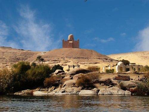 Aswan, Egiptas, Nile, Laivas, Sahara, Smėlis, Dykuma, Aga Kan, Kapas