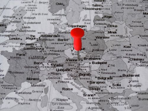 Atlasas, Žemėlapis, Vienna, Pin, Susitikimo Vieta, Kelionės Tikslas, Kapitalas