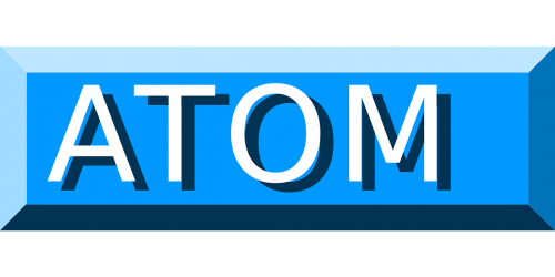 Atomas, Mygtukas, Maitinti, Internetas, Mėlynas, Nemokama Vektorinė Grafika