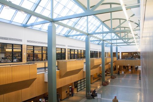 Atrium, Biblioteka, Architektūra, Šiuolaikiška, Pastatas, Statyba, Kreivė, Rėmas, Langas, Balta, Balkonas, Biuras, Koridorius, Miesto, Dangus, Struktūra, Kambarys, Interjeras, Padengti, Aukštas, Namai, Namas, Koncertas, Didelis, Sluoksnis, Balusters, Šviesa, Juoda, Naujas, 3D, Praėjimas, Perspektyva, Turėklai, Stačiakampis, Dizainas, Pasikartojantis