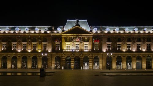 Aubette,  Strasbourg,  Alsace,  Istorinis,  Architektūra,  Apšviestas,  Naktis,  Prekybos Centras