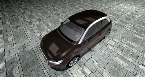 Audi, Automatinis, Chromas, Atvaizdavimas, 3D Modelis, Juoda, Testas, Tekstūros
