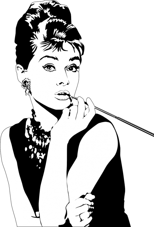 Audrey Hepburn, Aktorė, Lūpų Dažai, Moteris, Grožis, Modelis, Mada, Nemokama Vektorinė Grafika