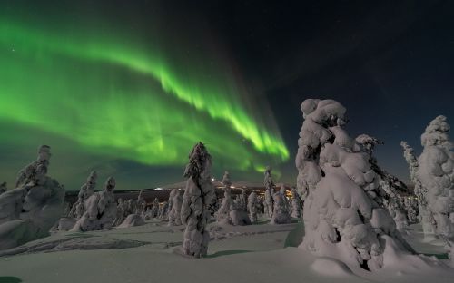 Aurora Borealis, Šiaurės Europa, Aurora, Spalva, Sniegas, Kraštovaizdis, Finland, Europa, Šiaurė, Žiemos Peizažas