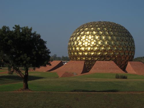 Auroville, Indija, Pondichery, Aurobindo Ashramas, Auksinis Kupolas