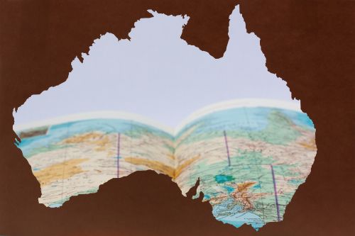 Australia, Siluetas, Lazerio Pjovimas, Ruda, Žemynas, Atlasas, Dviejų Lapų Plotis