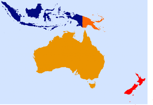 Australia, Okeanija, Naujoji Zelandija, Indonezija, Pietų Jūra, Žemynas, Pasaulio Žemėlapis, Nemokama Vektorinė Grafika