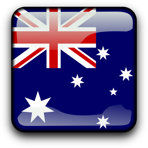 Australia, Vėliava, Šalis, Tautybė, Kvadratas, Mygtukas, Blizgus, Nemokama Vektorinė Grafika