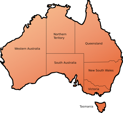 Australia, Žemėlapis, Teritorijos, Geografija, Žemynas, Nemokama Vektorinė Grafika