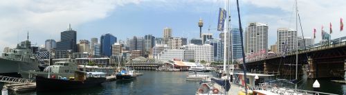 Australia, Sidnėjus, Uostas, Panorama, Architektūra, Miestai, Sydney Skyline, Dangoraižiai