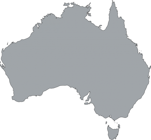Australia, Žemynas, Pilka, Siluetas, Nemokama Vektorinė Grafika