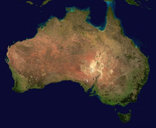 Australia, Žemynas, Oro Vaizdas, Geografija, Žemėlapis, Palydovinis Vaizdas, Palydovinė Nuotrauka, Ramiojo Vandenyno Regionas, Vandenynas