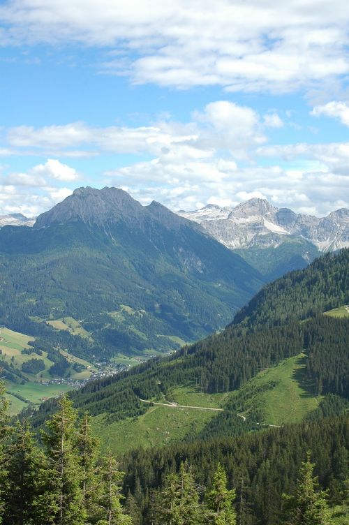 Austria, Kalnai, Žemė, Alpės, Europa, Kraštovaizdis, Kelionė, Lauke, Vasara, Gamta, Turizmas, Dangus