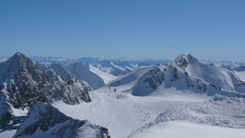 Austria, Stubai, Slides, Žiema, Kalnai