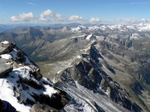 Austria, Alpės, Kalnai, Panorama, Angkogel, Grossglockner