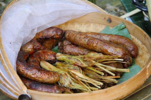 Autentiškas, Maistas, Mėsa, Skanus, Skanus, Luang Prabang, Laosas, Pietūs, Maistas