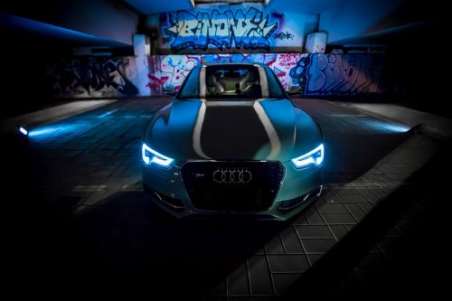 Automobiliai, Naktinis Vaizdas, Audi