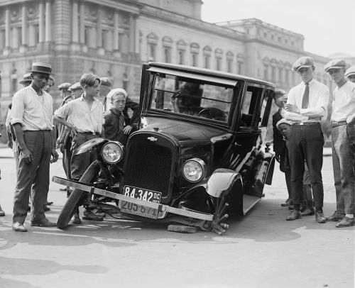 Automobiliai, Defektas, Sunaikintas, Automobilio Avarija, Usa, 1923, Oldtimer, Juoda Ir Balta, Automatinis