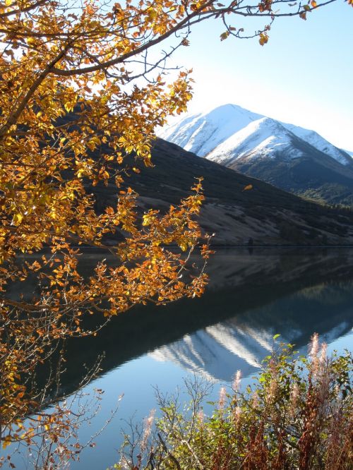 Ruduo, Alaska, Atspindys, Kalnas, Ežeras, Snowcapped, Viršūnių Ežeras