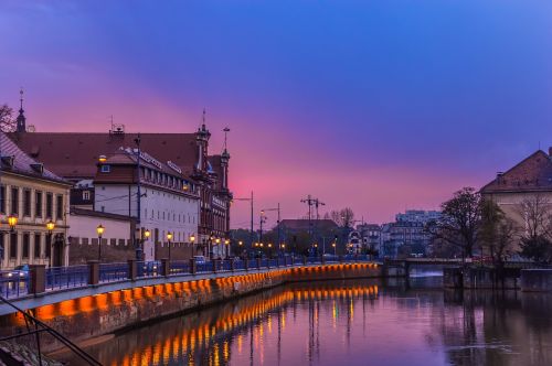 Ruduo, Senamiestis, Lenkija, Upė, Riverside, Gatves, Saulėlydis