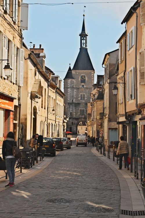 Avallon, Yonne, Miestas, Pėsčiųjų Gatvė, Namai, Burgundija, Paminklai, France
