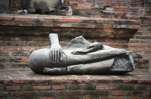Ayutthaya, Buda, Wat Mahathat, Steinbuddha, Galva, Rankos, Tailandas, Pasaulinis Paveldas
