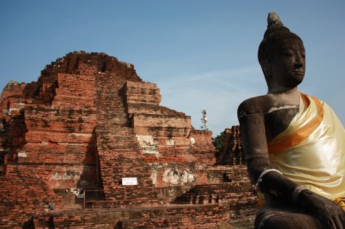 Ayutthaya, Tailandas, Senamiestis, Griuvėsiai, Raudonos Plytos, Buda, Asija