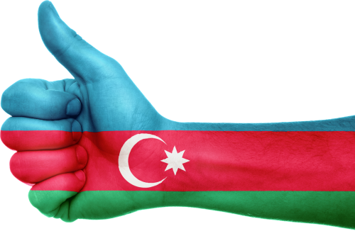Azerbaidžanas, Vėliava, Ranka, Nacionalinis, Pirštai, Patriotinis, Patriotizmas, Artimieji Rytai, Azerbaidžanas, Gestas, Nykščiai Aukštyn