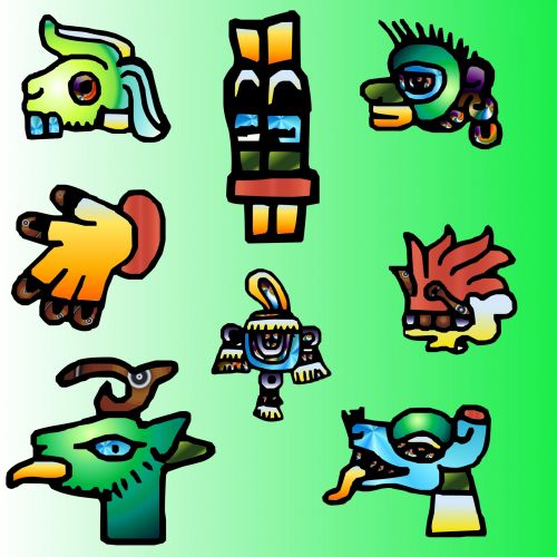 Aztec,  Simbolis,  Piešimas,  Spalvos,  Menas,  Senovės,  Aztec Simboliai 02