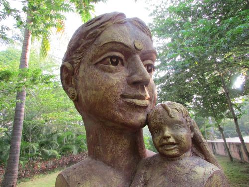 Kūdikis, Vaikas, Kūdikis, Motina, Statula, Dharwad, Indija