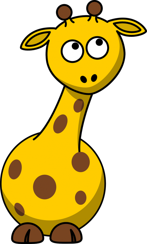 Kūdikių Žirafa, Mielas, Animacinis Filmas, Juokinga, Laimingas, Vaikai, Gimęs, Nemokama Vektorinė Grafika