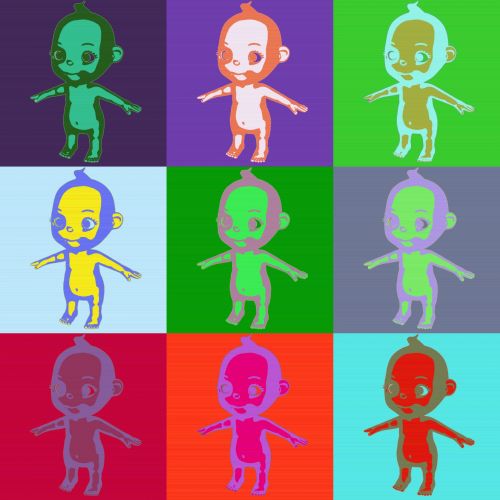 9,  Devyni,  Kūdikiai,  Warhol,  Stilius,  Filtras,  Nustatyti,  Spalva,  Andy,  Pop,  Menas,  Lyderis,  Kūdikių Rinkinys