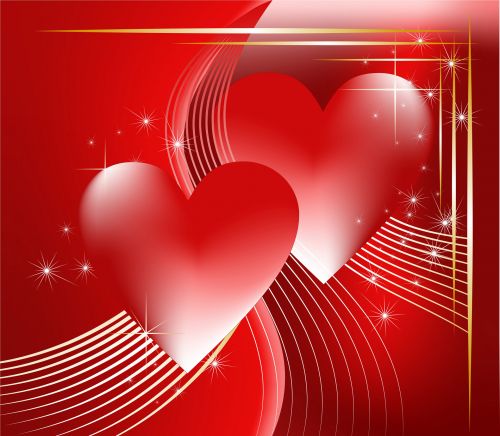 Valentino Diena,  Meilė,  Širdis,  Romantika,  Santykiai,  Šventė,  Vestuvės,  Atvirukas,  Raudona,  Auksas,  Linija,  Blizgantis,  Elegantiškas,  Fonas,  Fonas Su Širdimis