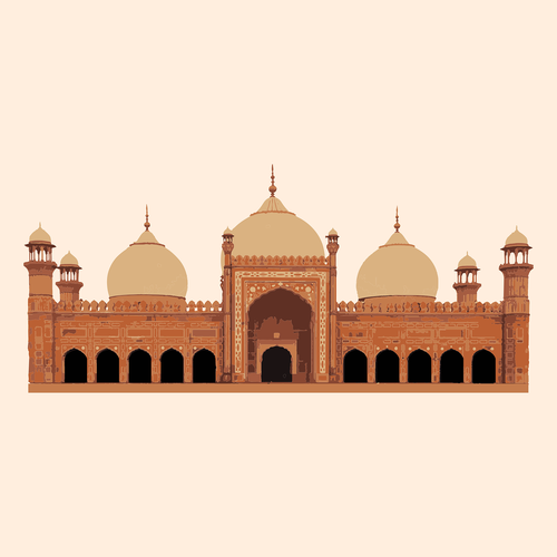 Badshahi Masjid,  Lahore,  Pakistane,  Punjab,  Architektūra,  Turizmas,  Žymus Objektas,  Mečetė,  Istorinis,  Istorija,  Paveldas,  Islamo,  Musulmonų,  Kvailys,  Nemokama Vektorinė Grafika,  Nemokama Iliustracijos